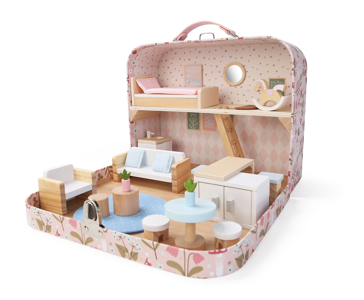 2Kids Toys Domeček pro panenky v kufříku Obývací pokoj