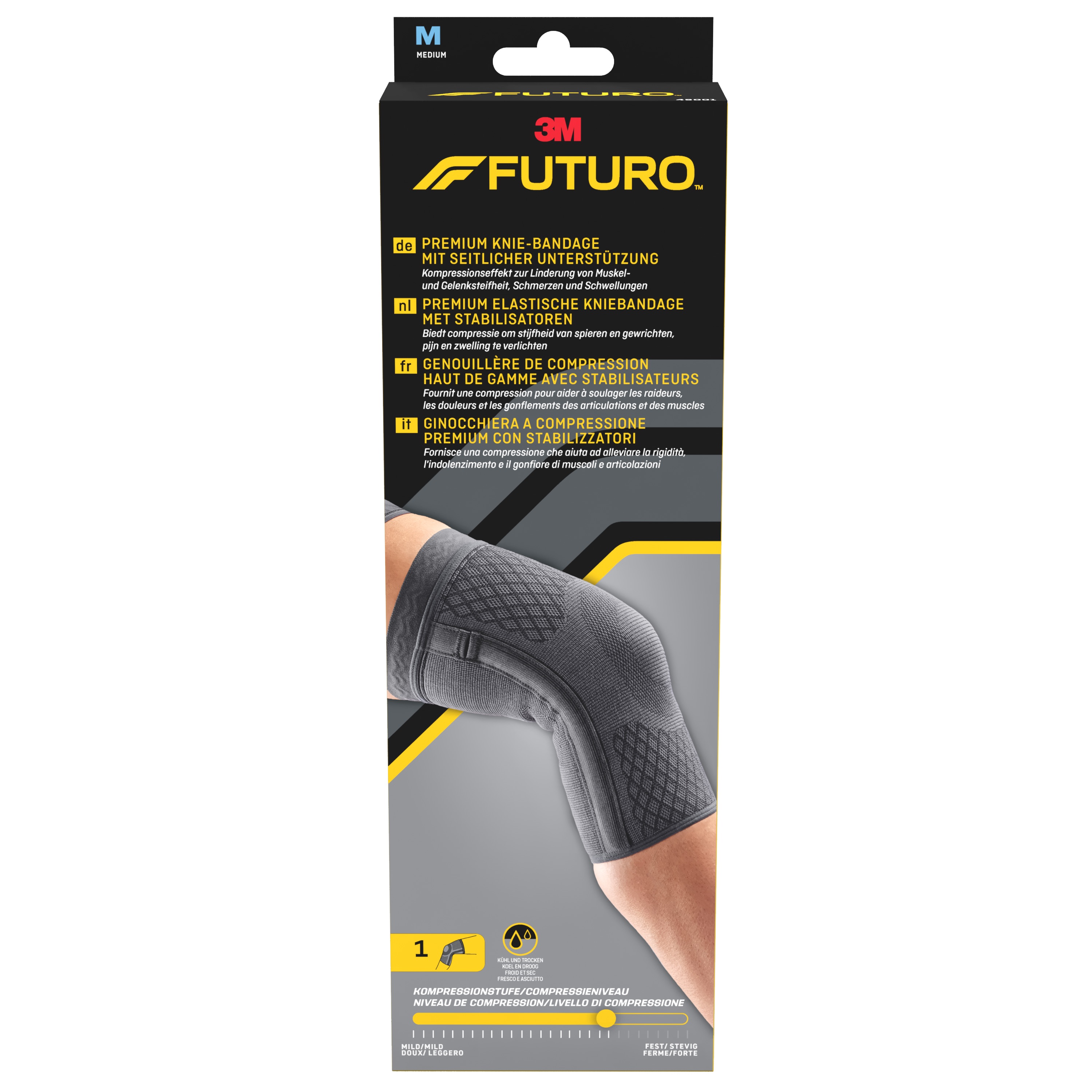 3M FUTURO™ Prémiová kompresní bandáž na koleno se stabilizátory vel. M