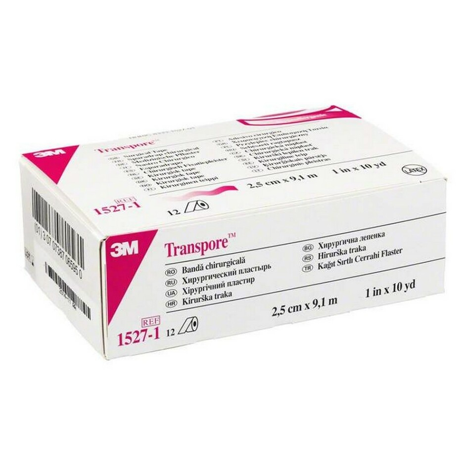 3M™MICROPORE Papírová náplast bílá 2.5 cm x 9.1 m 12 kusů