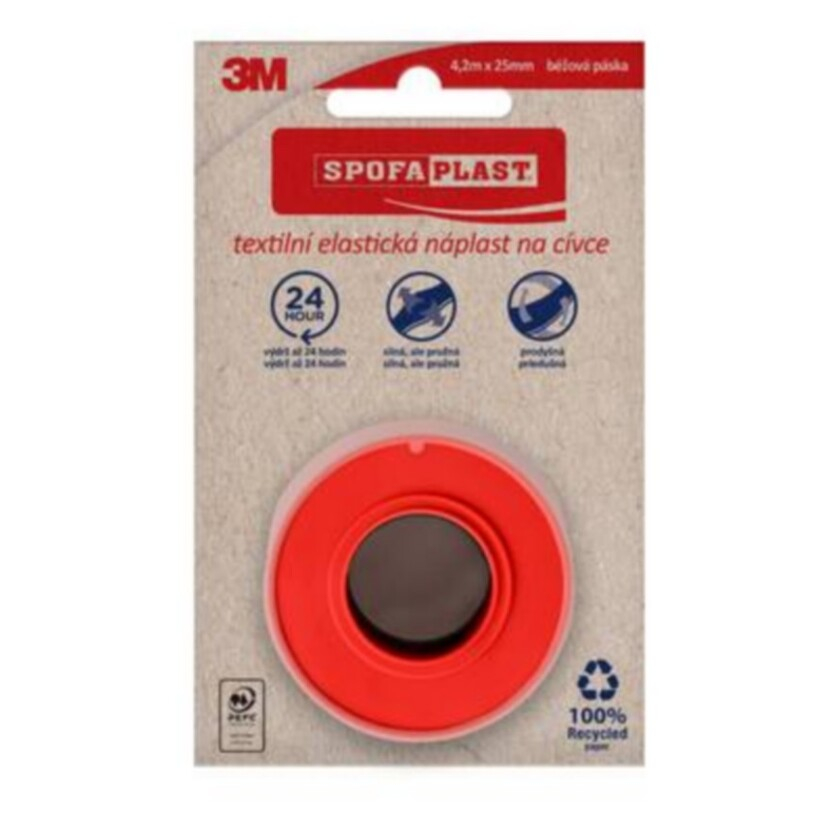 3M™ SPOFAPLAST 132N Náplast textilní elastická 4.2 m x 25 mm