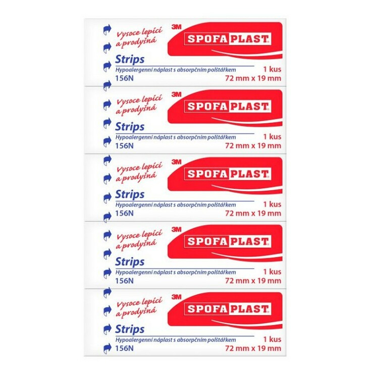 3M™ SPOFAPLAST 156 N Kusová textilní náplast 72 x 19 mm 5 kusů