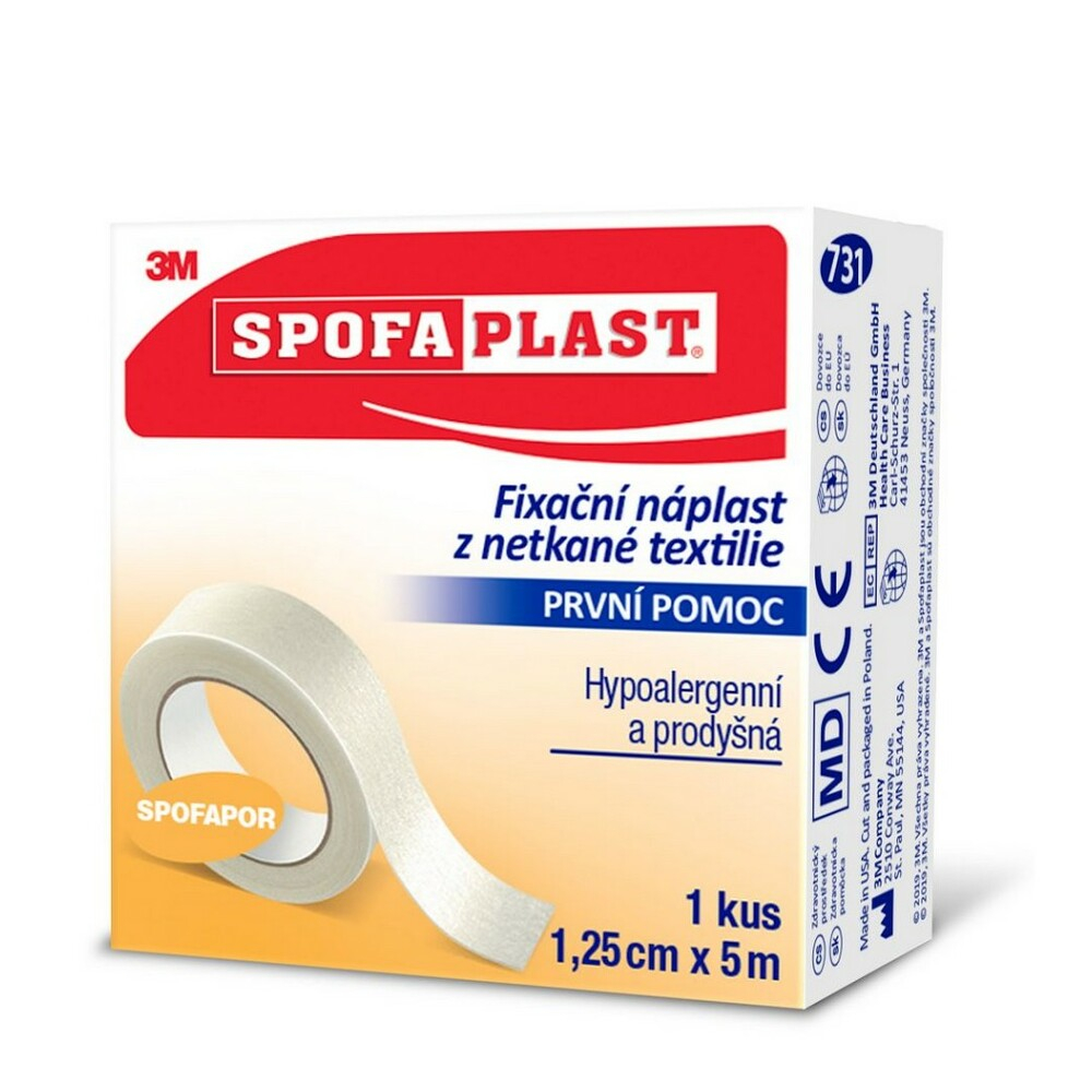 3M™ SPOFAPLAST 731 Fixační náplast z netkané textilie 12,5 mm x 5 m 1 kus