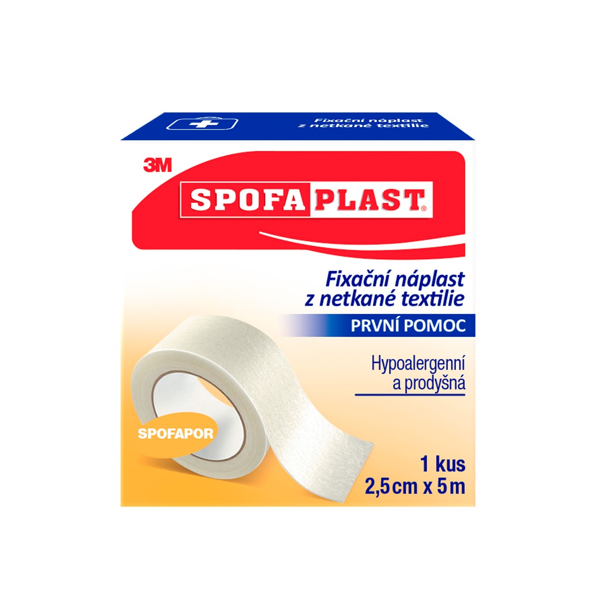 3M Spofaplast 732 Fixační náplast z netkané textilie 2,5 cm x 5 m 1 ks
