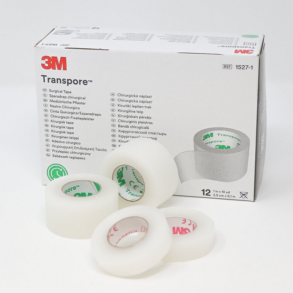 3M Transpore transparentní náplast 2.5 cm x 9.1 m 12 ks