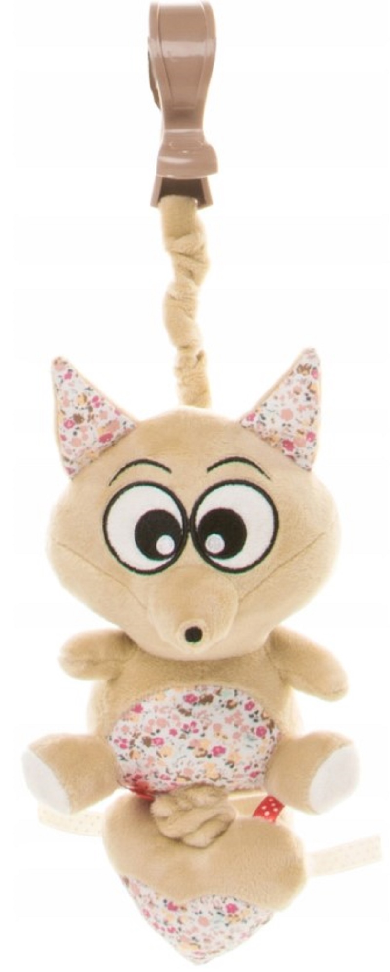 4 BABY Závěsná plyšová hračka s melodií, Fox, béžovo/hnědé