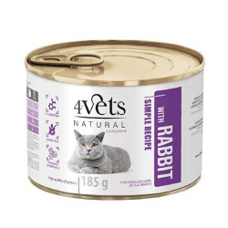 4vets NATURAL SIMPLE RECIPE STERILIZED s králičím masem 185g pro sterilizované ko?