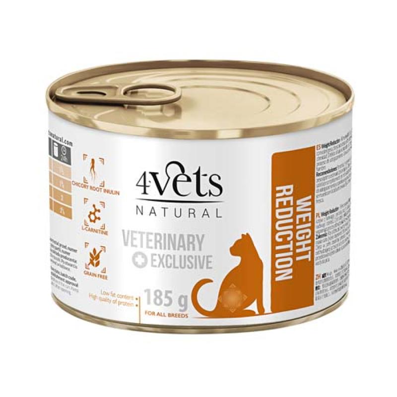 4vets NATURAL VETERINARY EXCLUSIVE WEIGHT REDUCTION 185g pro kočky na redukci hmotnos
