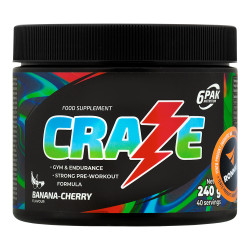 6Pak Nutrition Craze Pre-workout 240 g banán-višeň