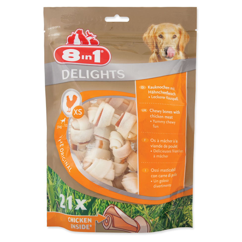 8IN1 Delights kost žvýkací XS 21 kusů