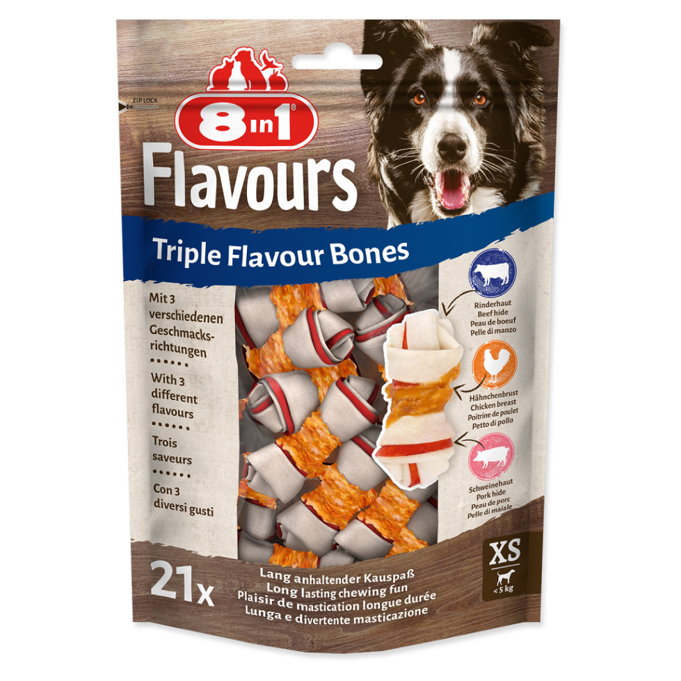 8IN1 Triple Flavour kost žvýkací XS 21 kusů
