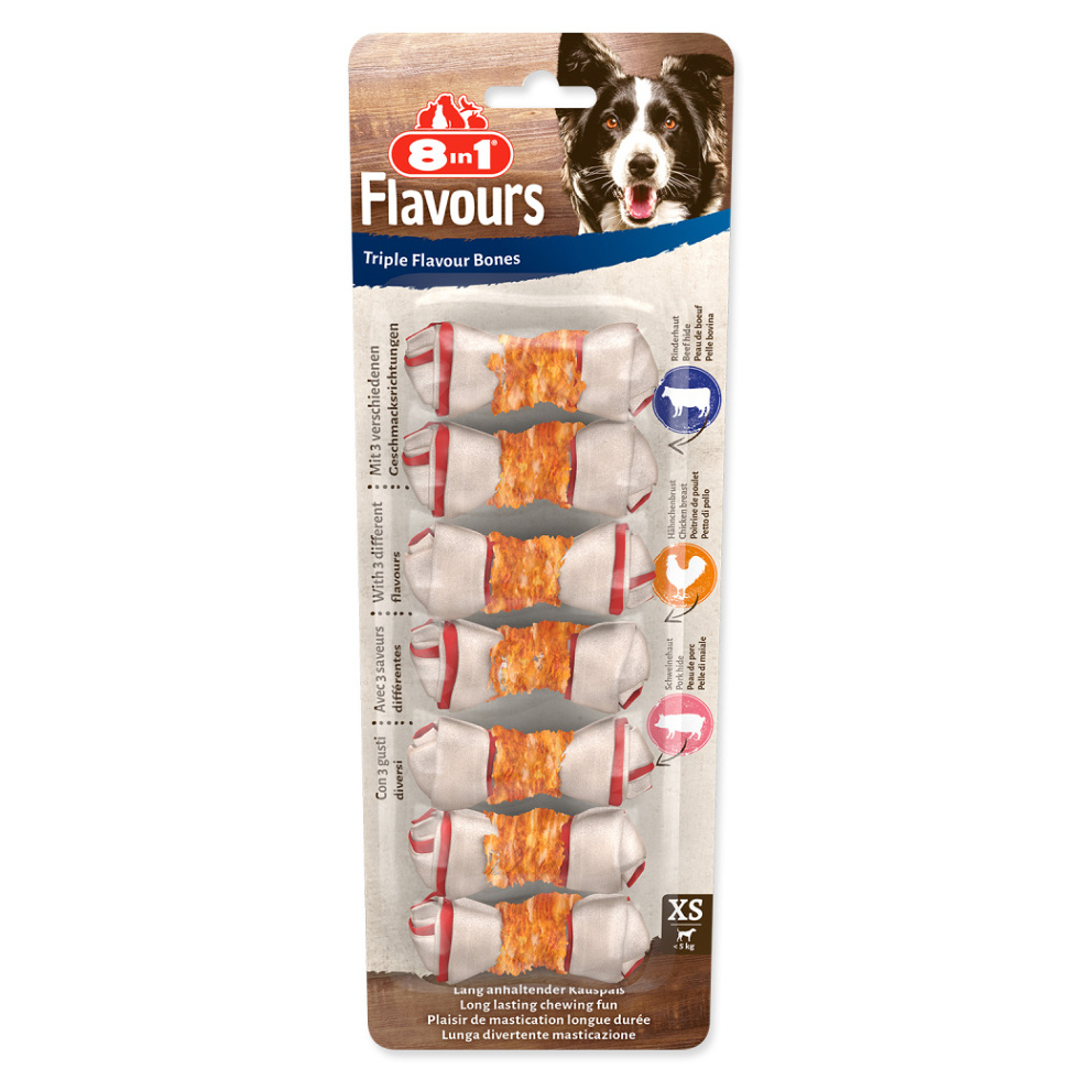 8IN1 Triple Flavour kost žvýkací XS 7 kusů