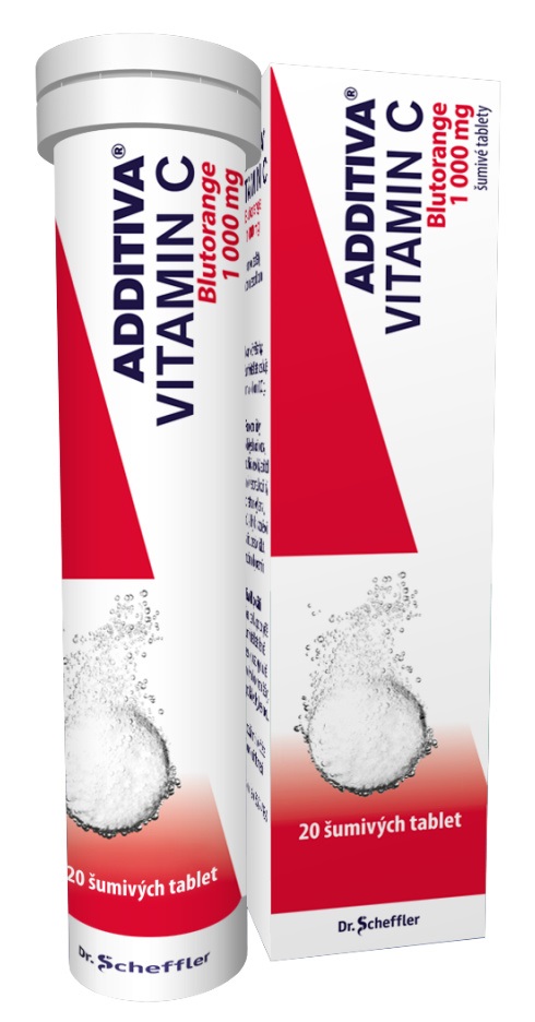 ADDITIVA Vitamin C 1000 mg Blutorange 20 šumivých tablet