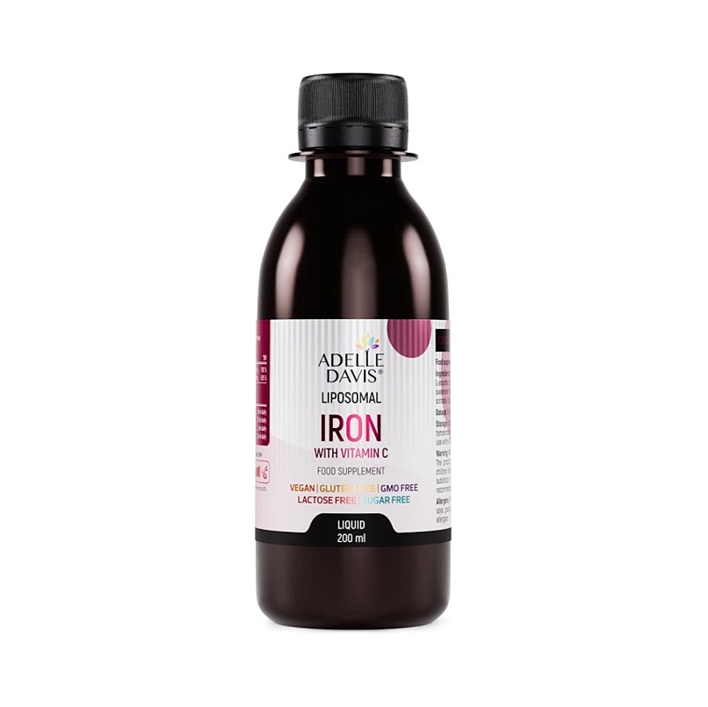 ADELLE DAVIS Lipozomální železo s vitamínem C 200 ml
