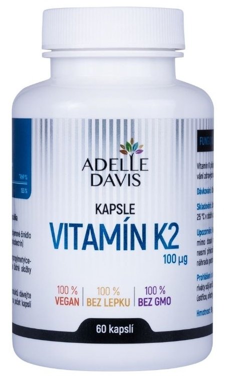 ADELLE DAVIS Vitamín K2 (MK-7) 100 mcg 60 kapslí