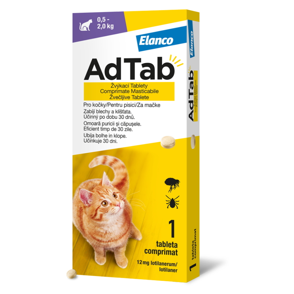 ADTAB 12 mg žvýkací tableta pro kočky (0,5–2,0 kg)
