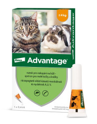 Advantage Roztok pro nakapání na kůži spot-on pro malé kočky a králíky 40 mg 1x0,4 ml