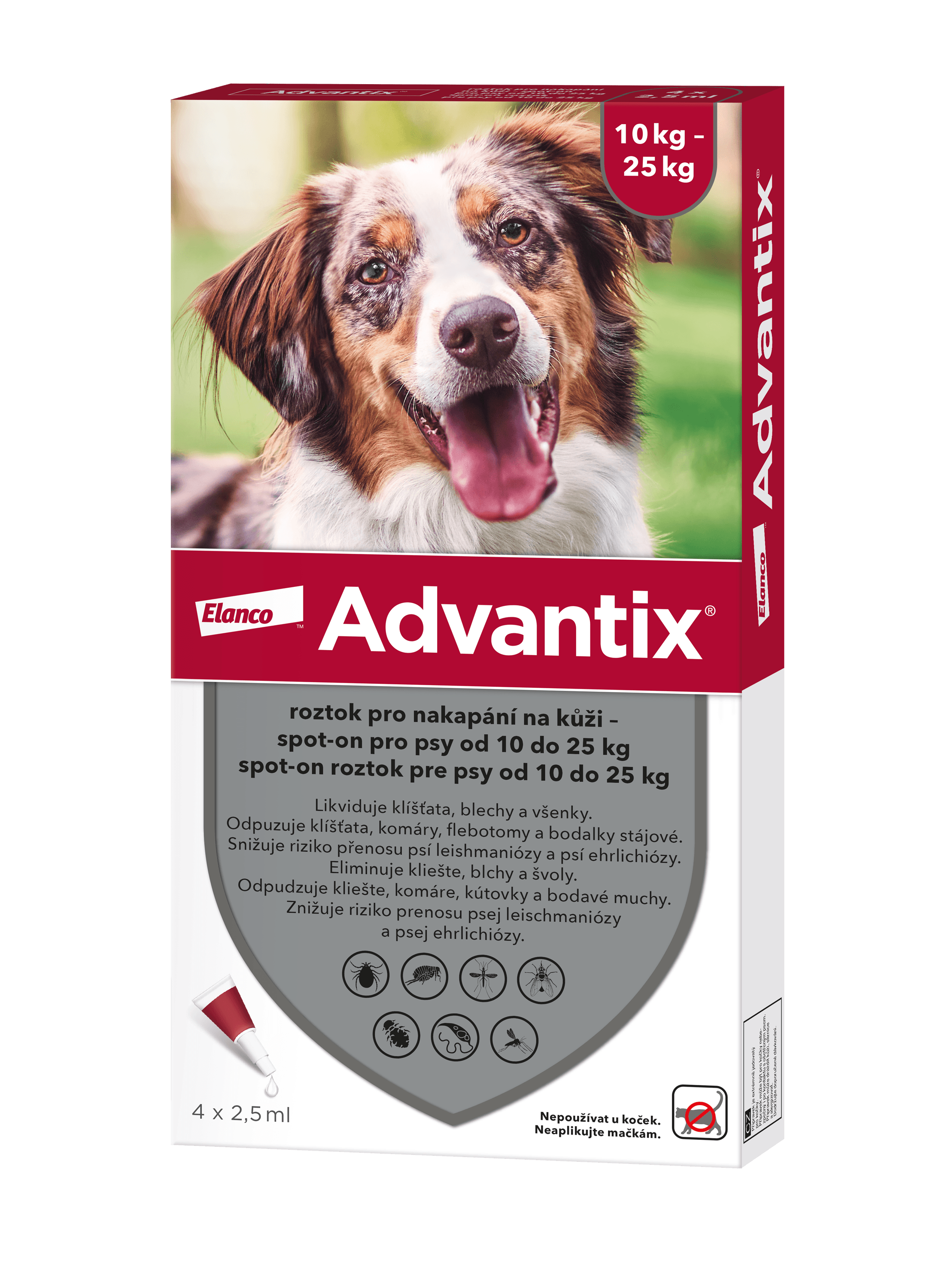 ADVANTIX pro psy spot-on 10-25 kg 4 x 2.5 ml