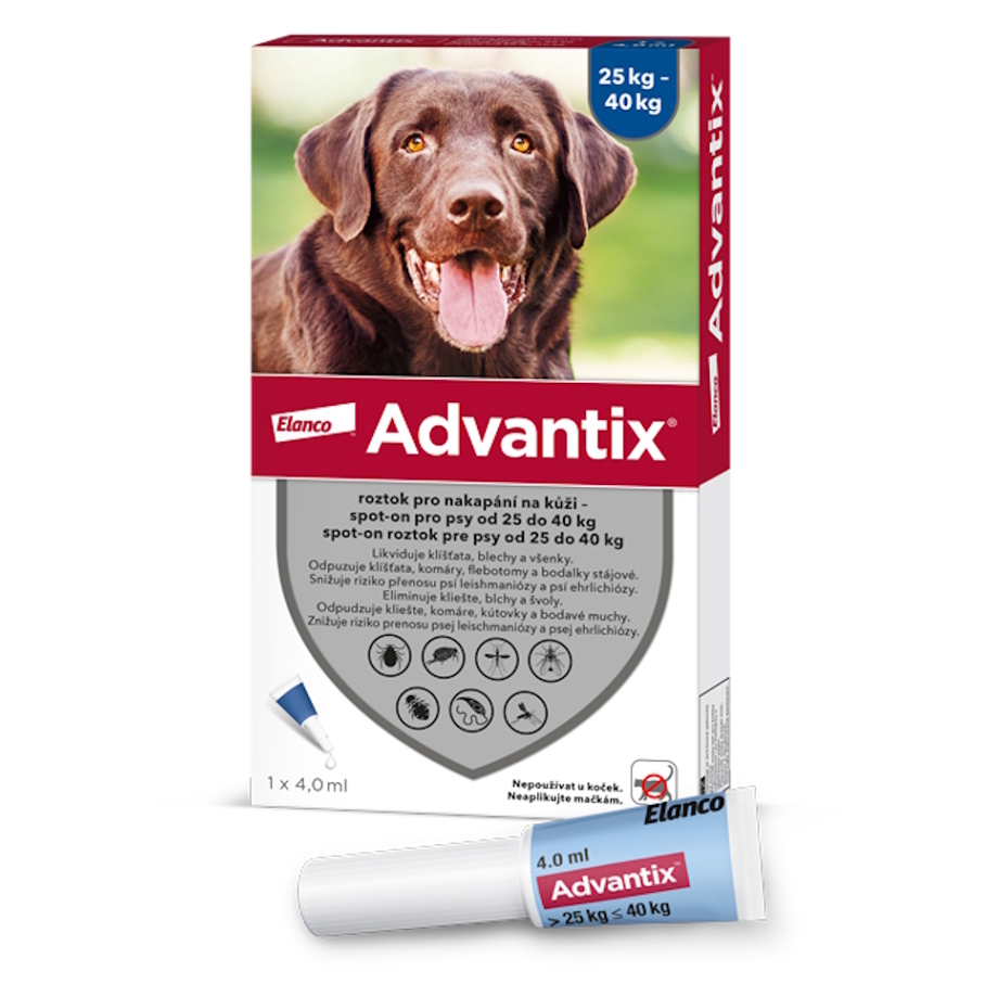 ADVANTIX Spot-on pro psy 25-40 kg 4 ml 1 pipeta