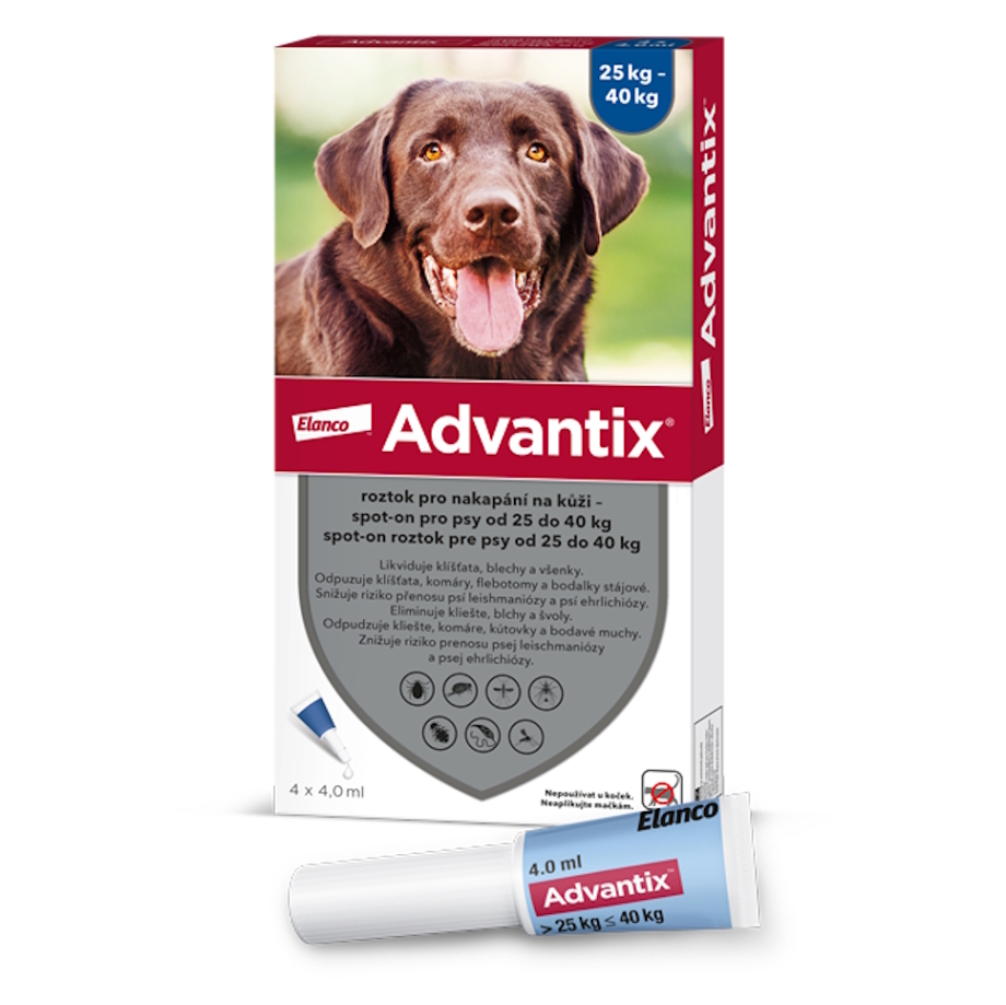 ADVANTIX Spot-on pro psy 25-40 kg 4 ml 4 pipety