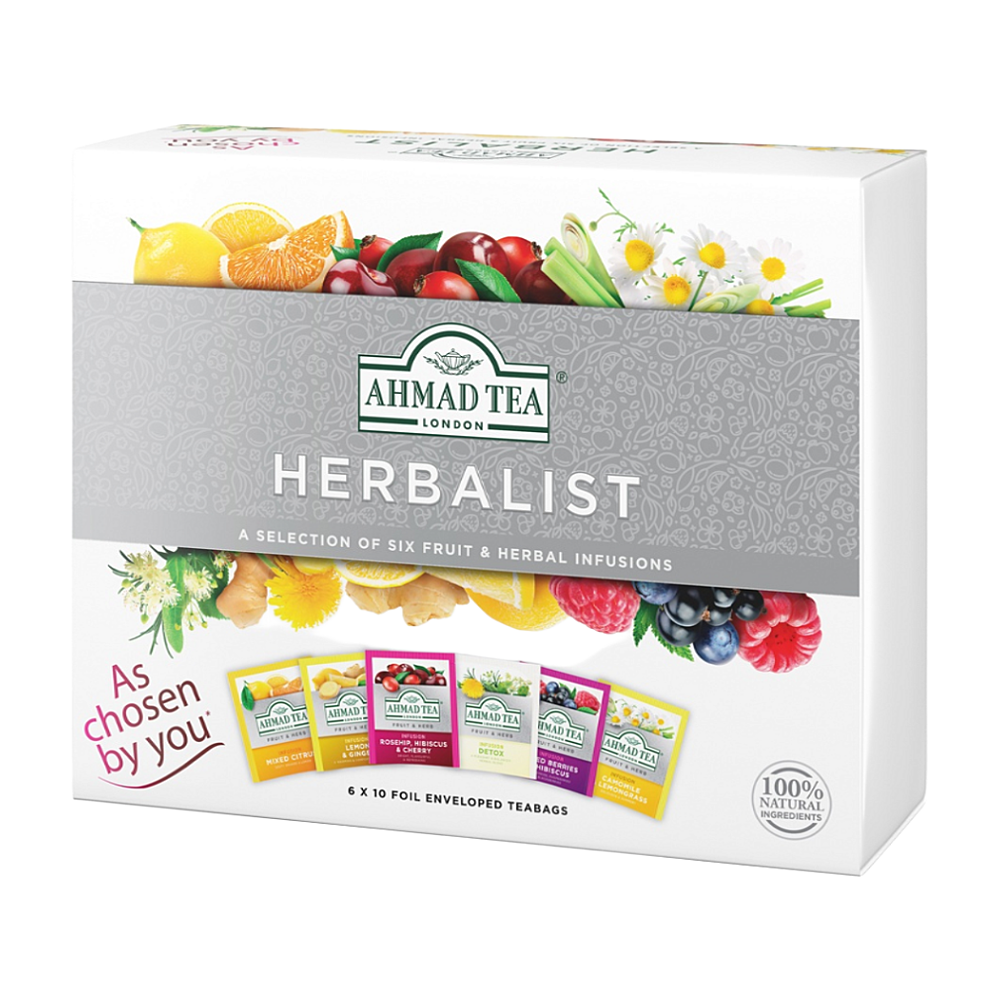 AHMAD TEA Herbalist bylinné a zelené čaje 60 sáčků