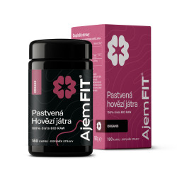 AjemFIT BIO Raw Hovězí Játra - 180 kapslí - 90g