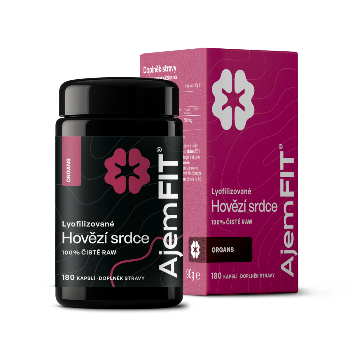 AjemFIT Hovězí Srdce, Lyofilizované - 180 kapslí