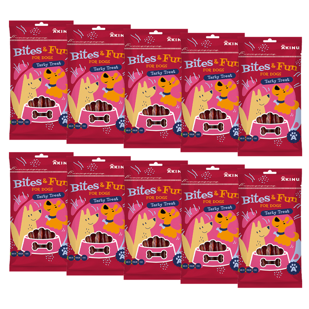 Akinu BITES & FUN Kachní prsíčka pamlsek pro psy 10 x 85 g
