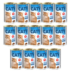 Akinu CATY Hovězí kousky v omáčce konzerva pro kočky 14 x 415 g