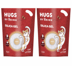 Akinu HUGS by Akinu Sandy Silika gel (jemný - 0,5 - 2 mm) stelivo pro kočky 2 x 7,2 l