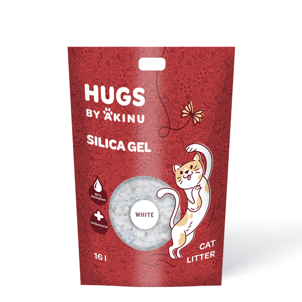 Akinu HUGS by Akinu Silika gel bílý stelivo pro kočky 16 l