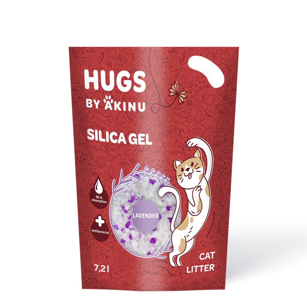 Akinu HUGS by Akinu Silika gel levandule stelivo pro kočky 7,2 l