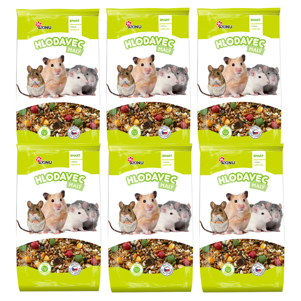 Akinu Kompletní menu krmivo pro malé hlodavce 6 x 1 kg
