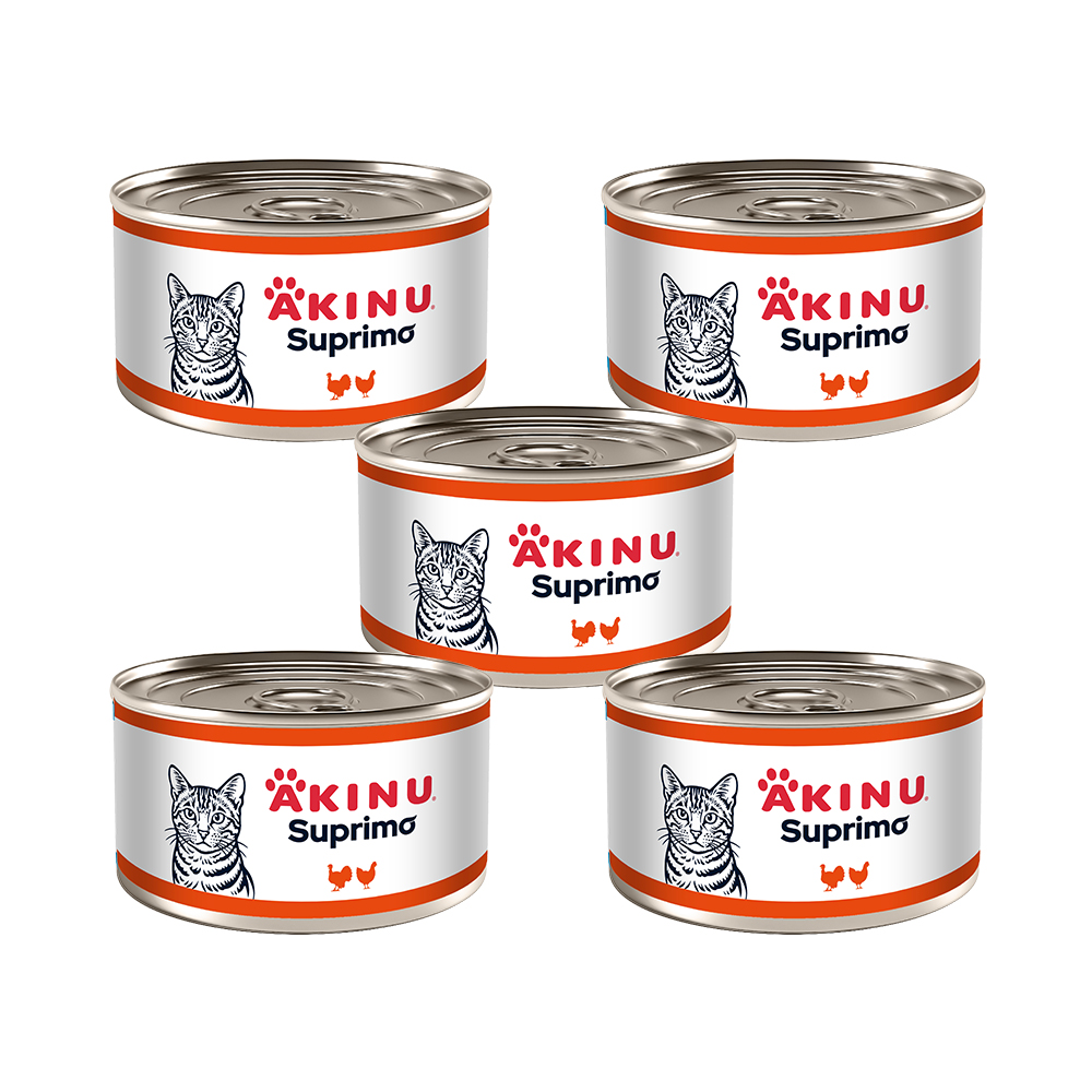 Akinu SUPRIMO Mleté s krůtím konzerva pro kočky 200 g MTP 5 ks