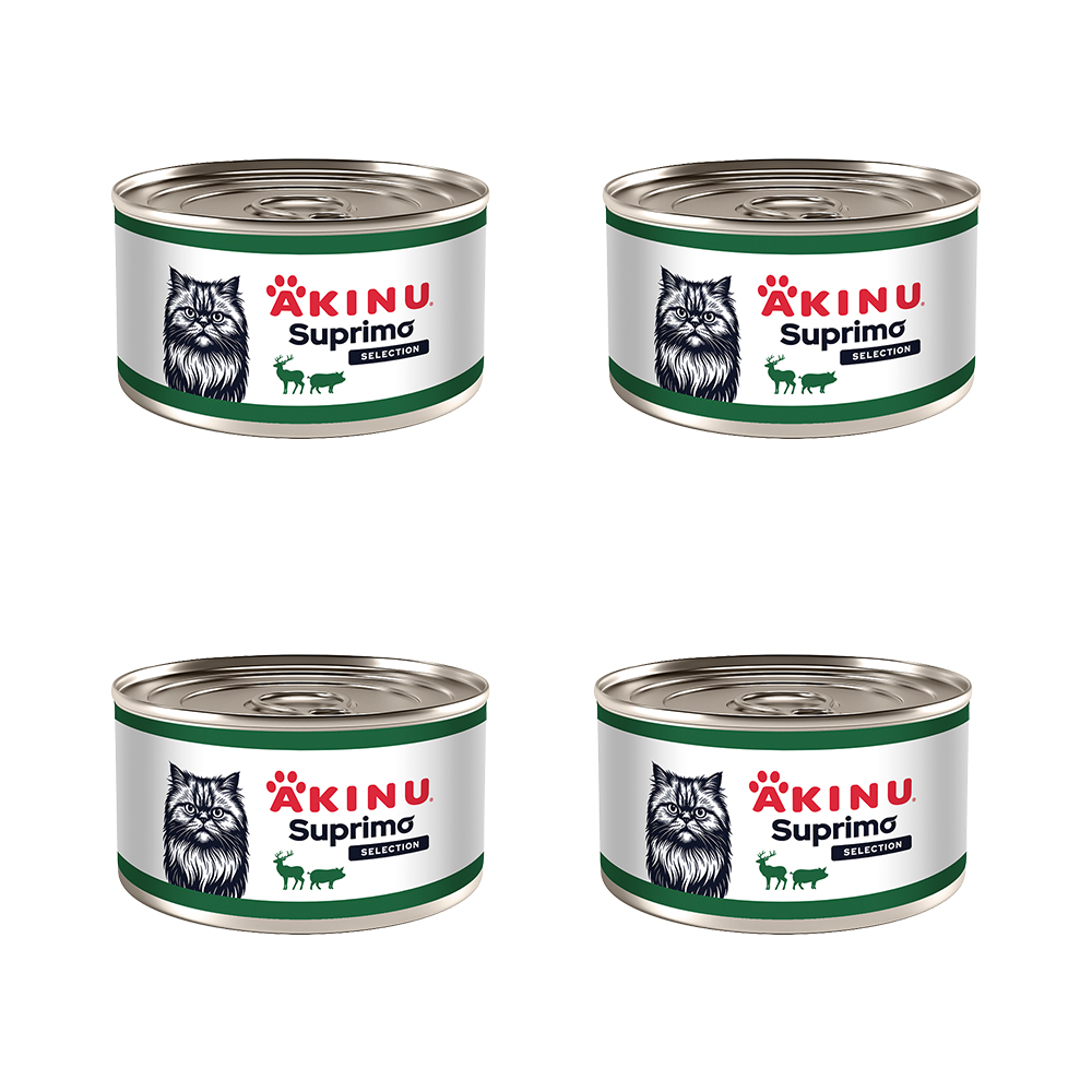 Akinu SUPRIMO SELECTION Vepř. svalovina se zvěřinou pro kočky 200 g MTP 4ks