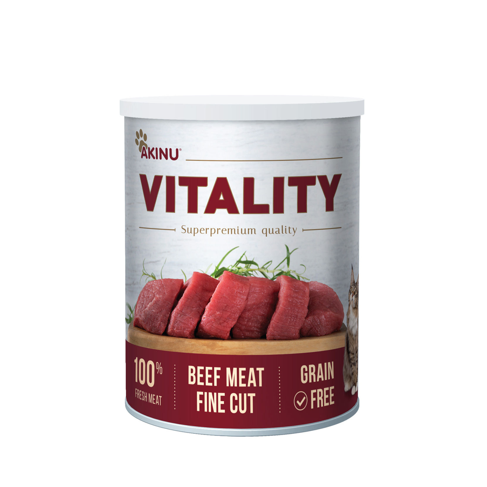 Akinu VITALITY  konzerva pro kočky hovězí jemně krájené 400 g
