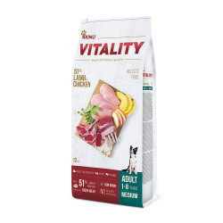 Akinu VITALITY Jehněčí & kuřecí granule krmivo pro psy středních plemen 12 kg