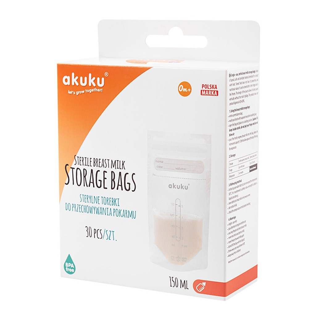 Akuku Jednorázové sterilní sáčky na skladování pokrmů - 150 ml, 30 ks