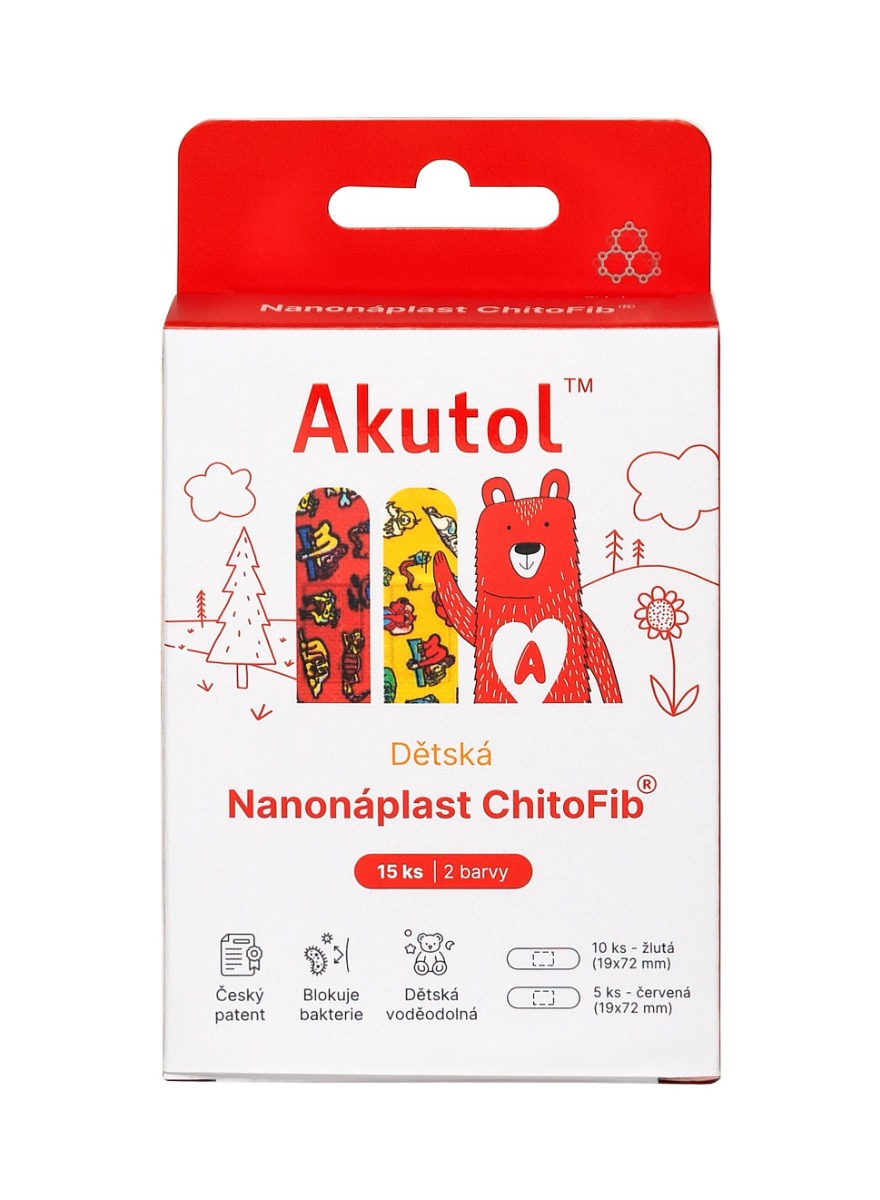 Akutol Nanonáplast ChitoFib® dětské balení 15 ks