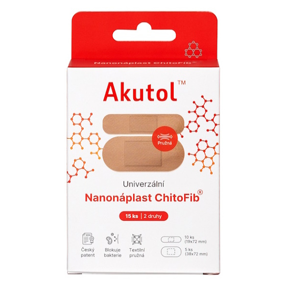 AKUTOL® Nanonáplast ChitoFib®  univerzální balení 15 ks