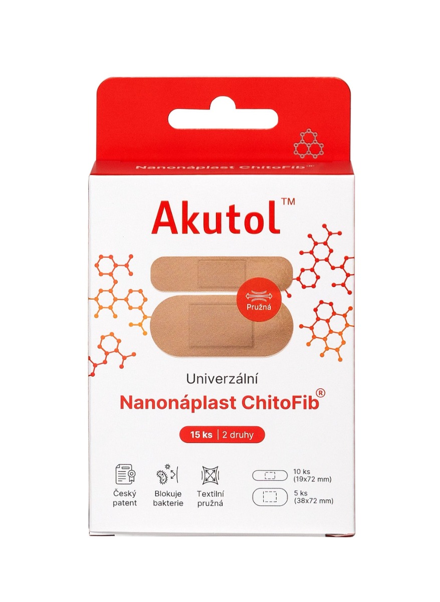 Akutol Nanonáplast ChitoFib® univerzální balení 15 ks