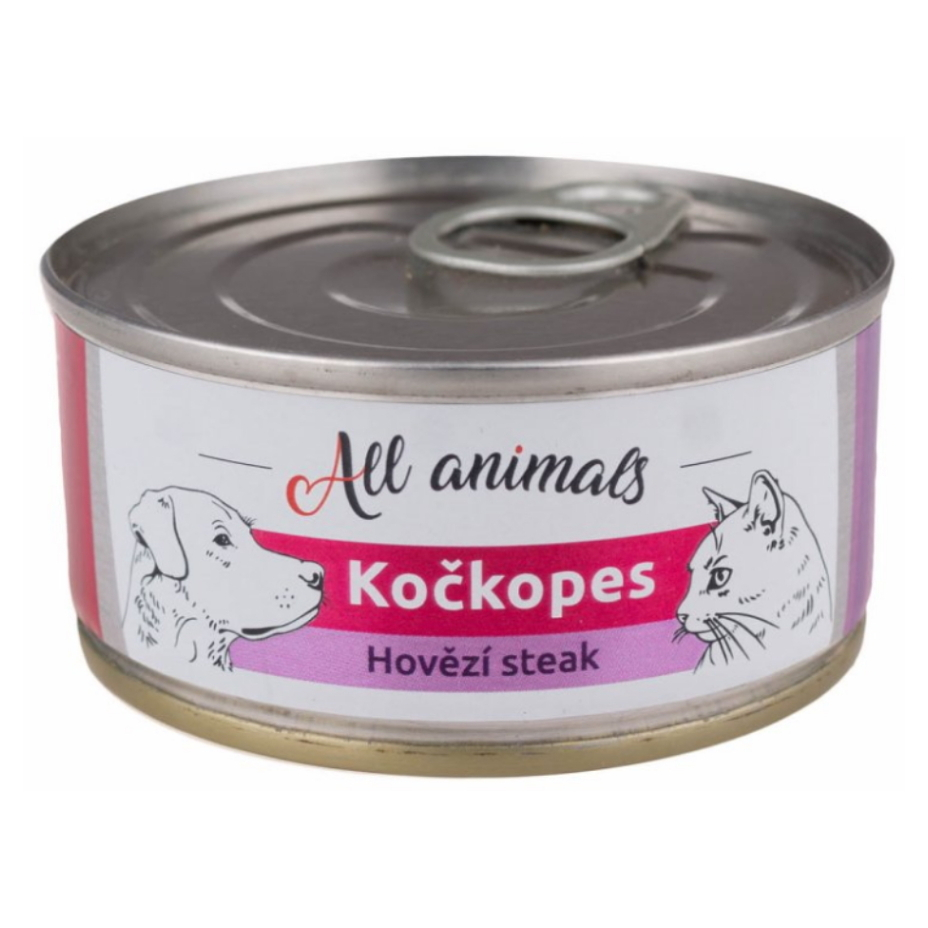 ALL ANIMALS Kočkopes konzerva steak z hovězí svaloviny 100 g