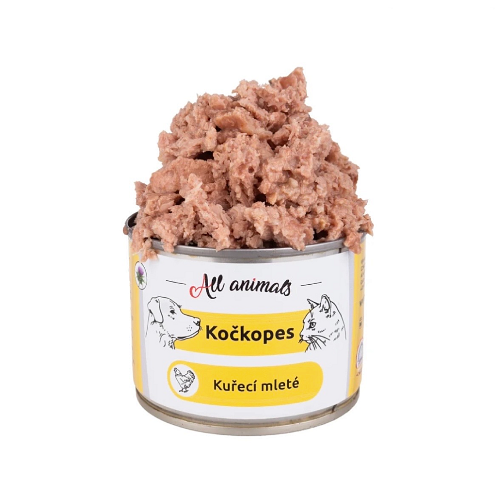 ALL ANIMALS Kočkopes kuřecí mleté konzerva 200 g