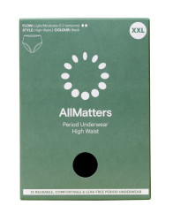 AllMatters Menstruační kalhotky s vysokým pasem vel. XXL 1 ks černé