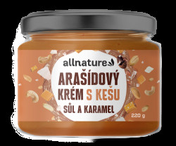 ALLNATURE Arašídový krém s kešu, solí a karamelem 220 g