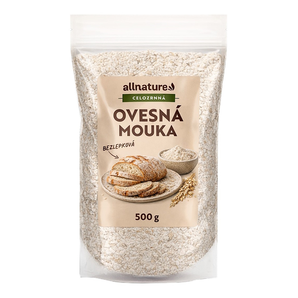 ALLNATURE Bezlepková ovesná mouka celozrnná 500 g