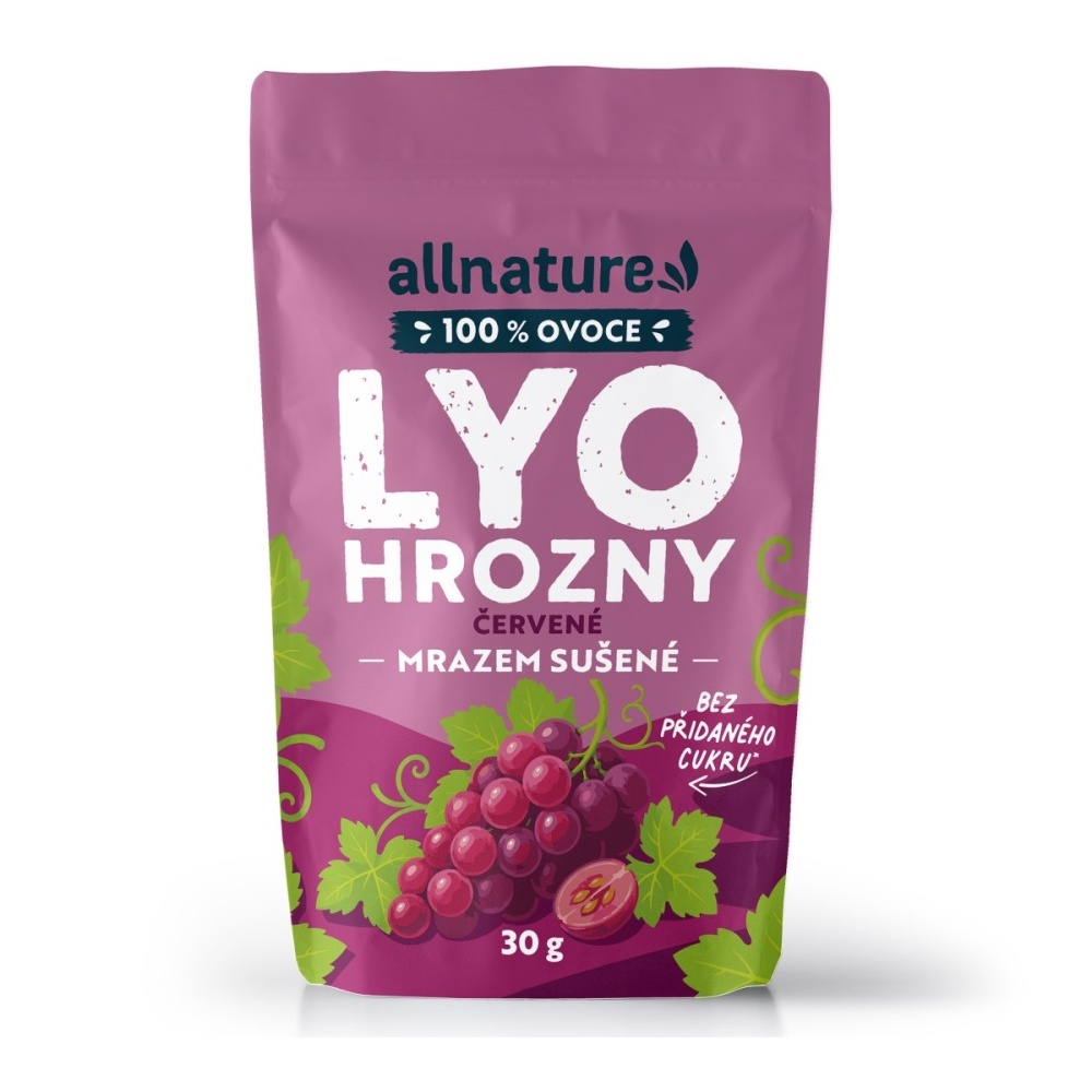 Allnature Hroznové víno červené sušené mrazem 30 g