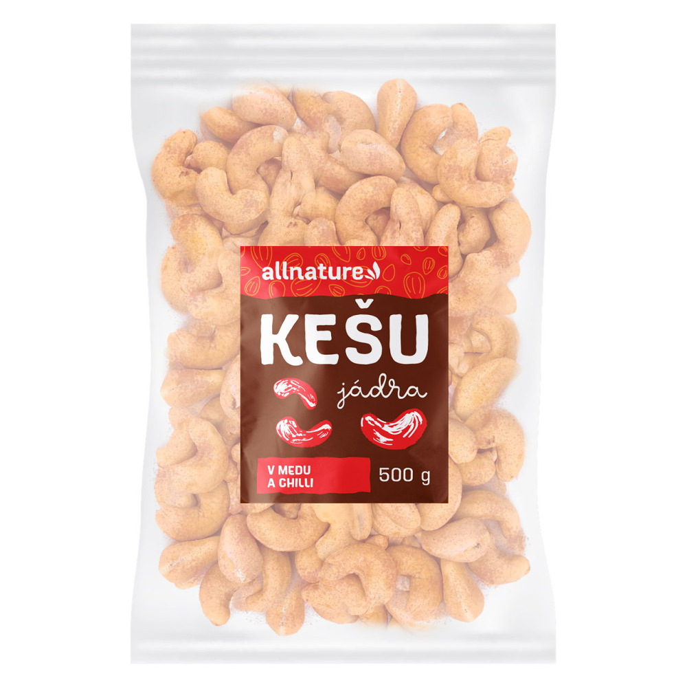 ALLNATURE Kešu v medu a chilli 500 g