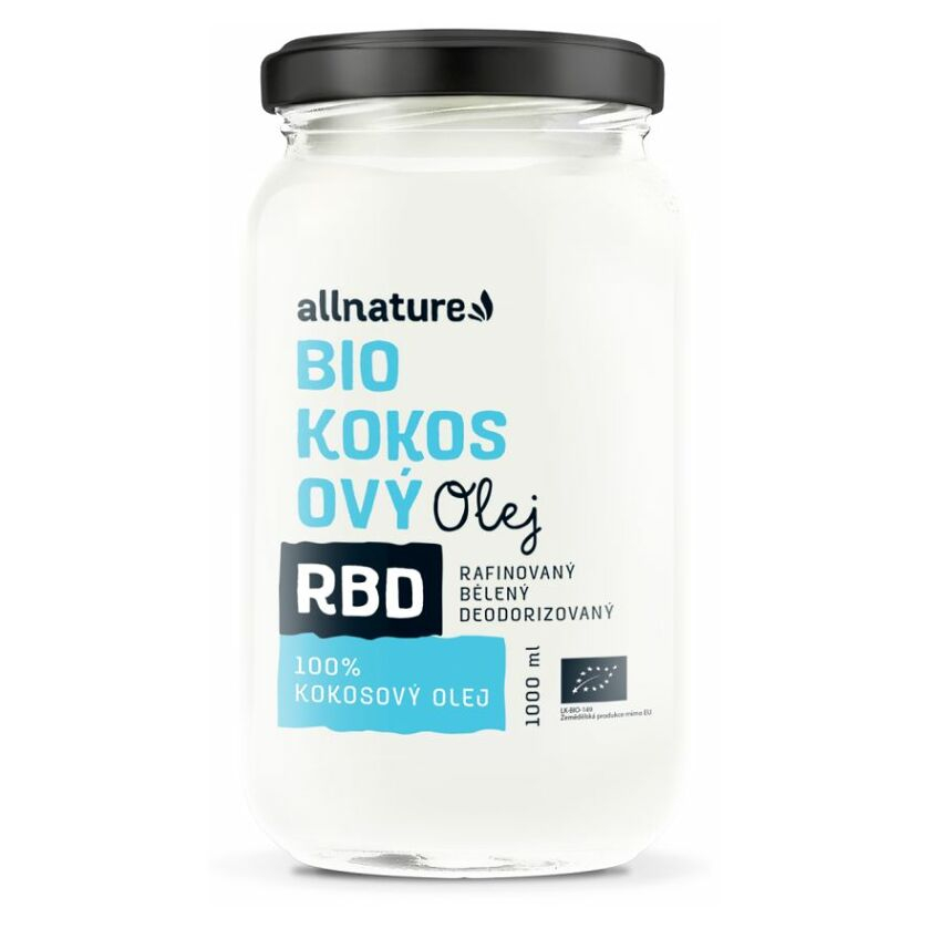ALLNATURE Kokosový olej RBD bez vůně BIO 1000 ml