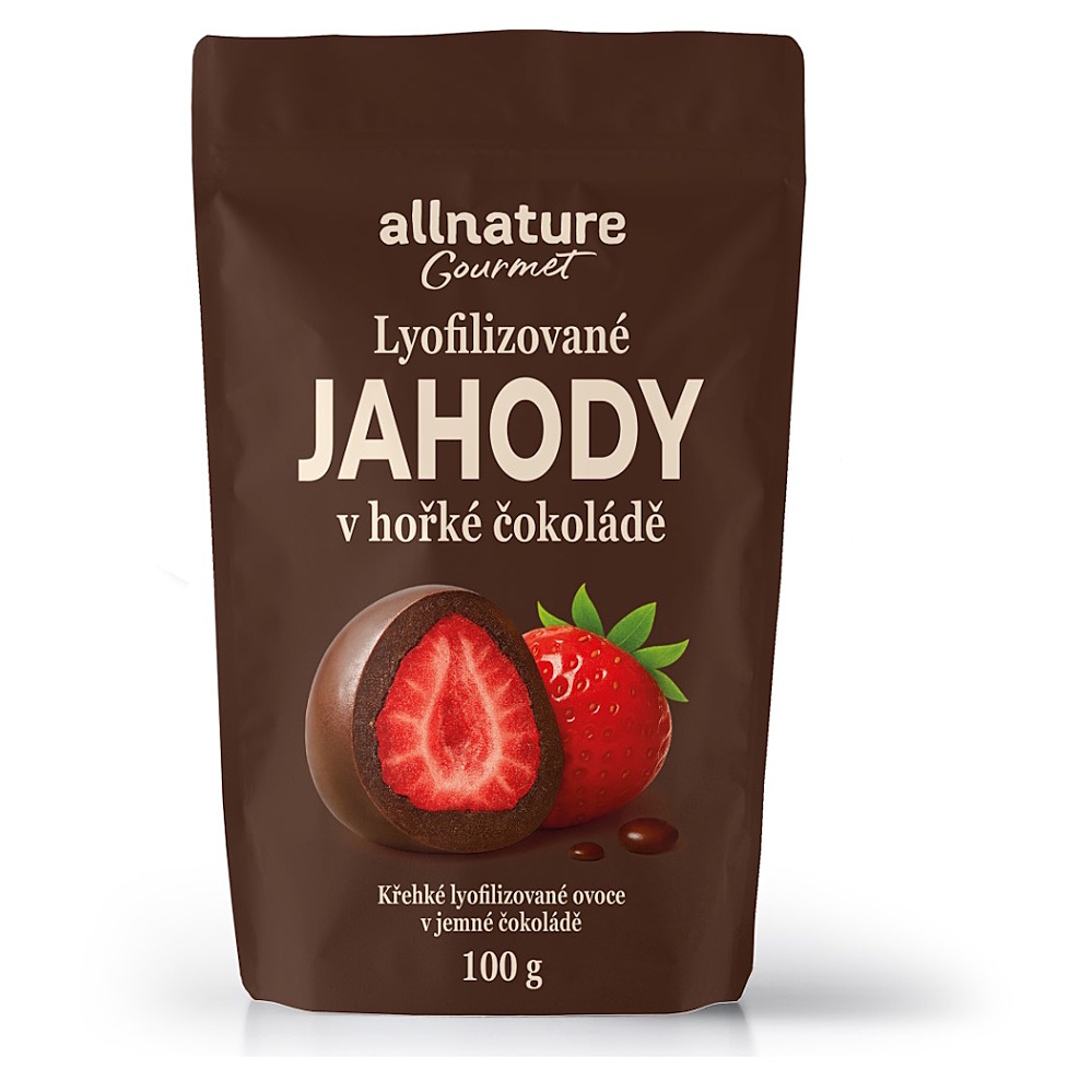 ALLNATURE Mrazem sušené jahody v hořké čokoládě 100 g