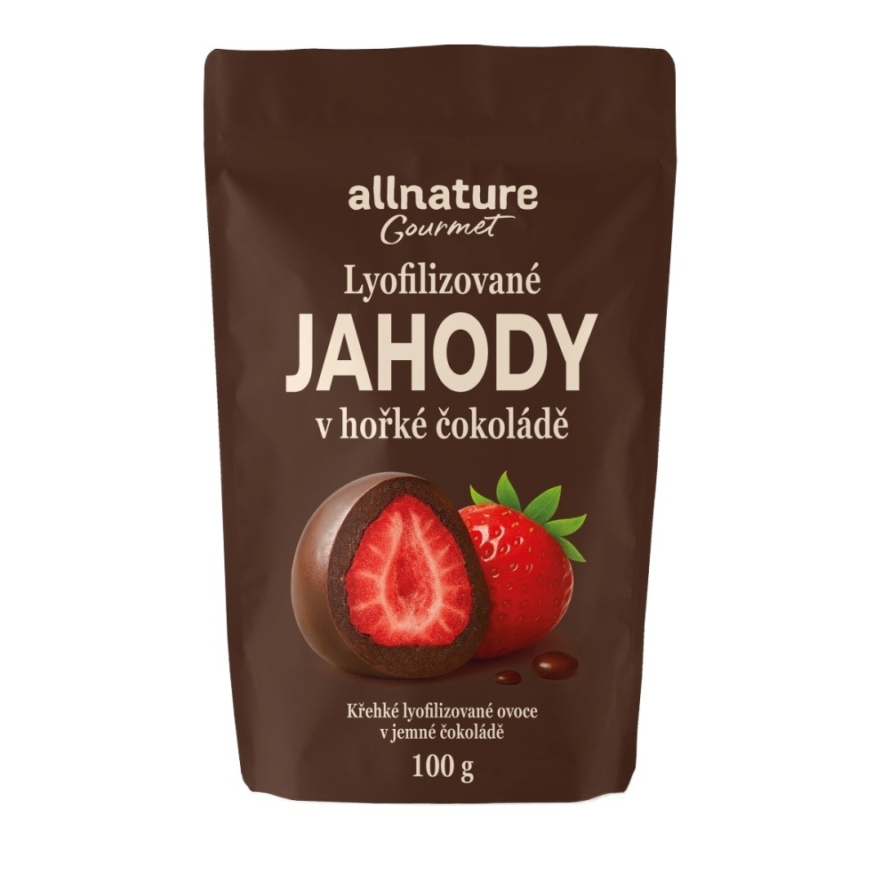 Allnature Mrazem sušené jahody v hořké čokoládě 100 g